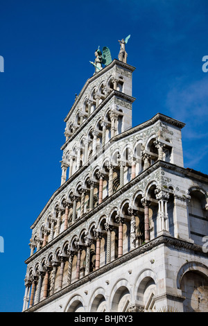 Italien, Toskana, Lucca wichtigsten Fassade der Kirche San Michele in Foro Stockfoto