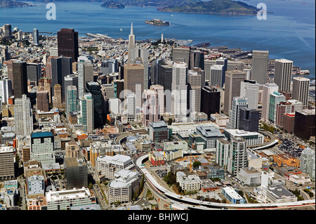 Luftbild oben südlich von Markt TransBay terminal San Francisco Kalifornien Stockfoto