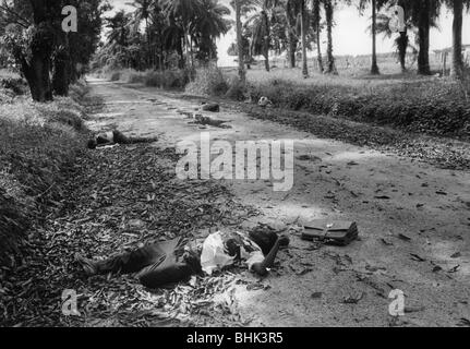 Geographie/Reisen, Kongo, Ereignisse, Simba-Aufstand 1964 - 1965, tote Rebell in einem Dorf in der Nähe von Lisala, Provinz Equateur, 1964, Stockfoto