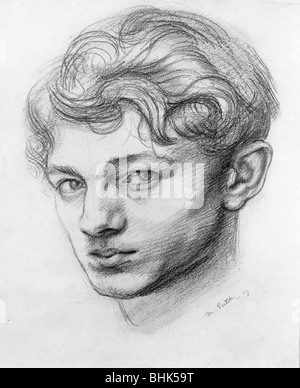 Mark Gertler (1891-1939), britischer Künstler - Self Portrait. Künstler: Mark Gertler Stockfoto