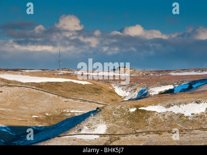 Winter in The Cat und Fiddle Inn, Cheshire und Derbyshire Grenze, Peak District National Park, England, UK Stockfoto