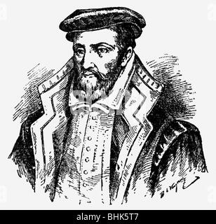 Coligny, Gaspard II. De, Herr von Chatillion, 16.2.1519 - 24.8.1572, französischer Politiker, Admiral von Frankreich 1552 - 1572, Porträt, Holzgravur, 19. Jahrhundert, Stockfoto