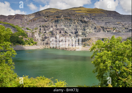 Dinorwig Kraftwerk & Llyn Peris Reservoir, Llanberis Pass, Snowdonia-Nationalpark, Gwynedd, Nordwales, UK Stockfoto