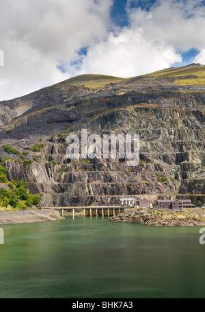 Dinorwig Kraftwerk & Llyn Peris Reservoir, Llanberis Pass, Snowdonia-Nationalpark, Gwynedd, Nordwales, UK Stockfoto