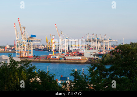 Containerhafen, Hamburger Hafen, Hamburg, Deutschland | Hamburger Hafen, Container-Hafen, Hamburg, Deutschland Stockfoto