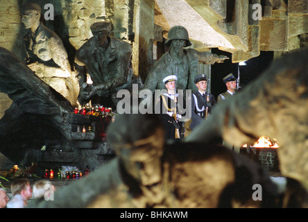 Ehrenwache bei den 60. Jahrestag des Warschauer Aufstandes, Warschau, Polen Stockfoto