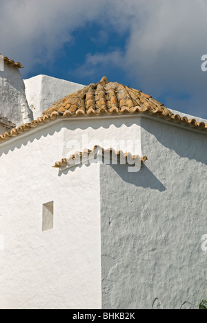 Detailansicht der Puig de Missa Kirche, Santa Eulalia, Ibiza, Spanien Stockfoto