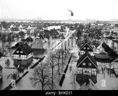 Katastrophen, Überschwemmungen, Nordseeflut, 16./17.2.1962, Stockfoto