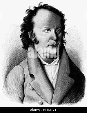 Richter, Jean Paul Friedrich, 21.3.173 -14.11.1825, deutscher Autor/Schriftsteller, Porträt, Holzgravur, 19. Jahrhundert, Stockfoto