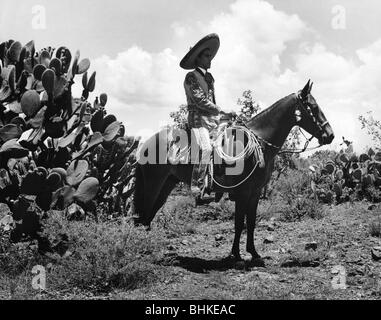 Geographie/Reise, Mexiko, Leute, Gaucho auf seinem Pferd, 1960er Jahre, Stockfoto