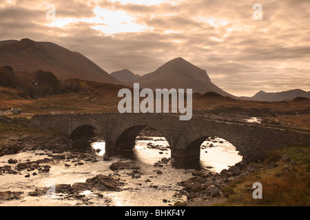 Marsco und River Sligachan, entnommen aus Sligachan, Glen Sligachan, Isle Of Skye, Schottland Stockfoto