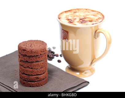 Kaffee mit Schoko cookies Stockfoto