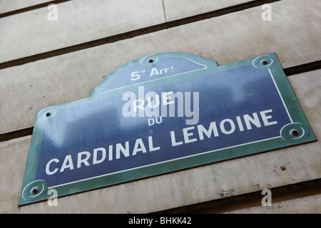 Rue du Cardinal Lemoine Stockfoto