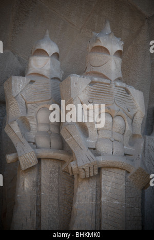Detail von der Ostseite der Kathedrale Sagrada Familia in Barcelona. Stockfoto
