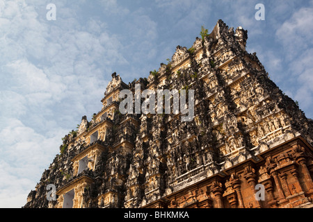 Indien, Kerala, Thiruvananthapuram, (Trivandrum), Hindu-Tempel Sri Padmanabhaswamy gopuram Stockfoto