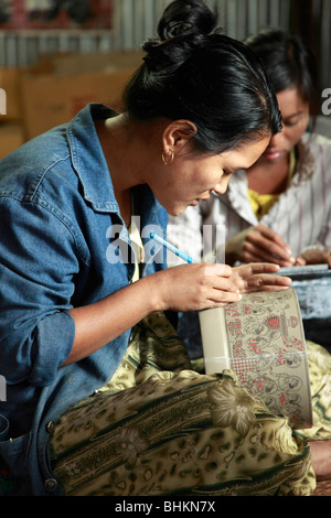 Myanmar, Burma, Bagan, Myinkaba, Lackwaren workshop Stockfoto