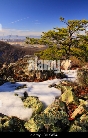 Chimney Rock, Rip Rap Trail, in der Nähe von Appalachian Trail, Shenandoah-Nationalpark, Virginia Stockfoto