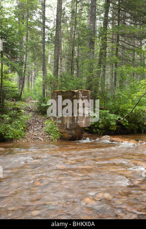 Pemitewasset Wilderness - Reste der Anderson Brook Gage in Stillwater Junction in Lincoln, New Hampshire USA. Stockfoto