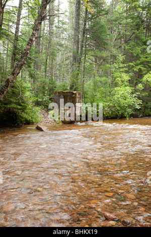 Pemitewasset Wilderness - Reste der Anderson Brook Gage in Stillwater Junction in Lincoln, New Hampshire USA. Stockfoto