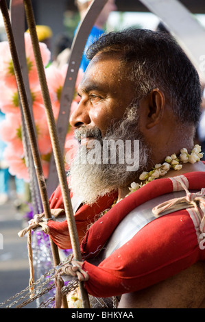 Pilger am Thaipusam Malaysia 2010 wird besessen, Thaipusam ist eine hinduistische Festival vor allem von der tamilischen Gemeinschaft gefeiert. Stockfoto