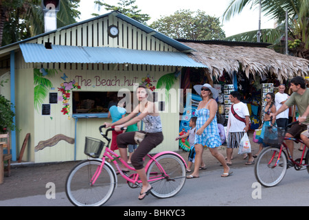 Radfahren in Puerto Viejo de Talamanca, Limon, Costa Rica Stockfoto