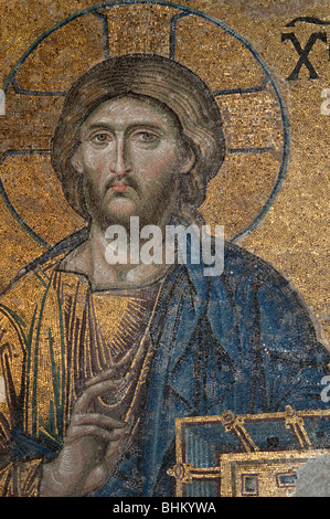 Die Figur des Jesus Christus in das "Deesis" Mosaik, Hagia Sophia, Istanbul Stockfoto