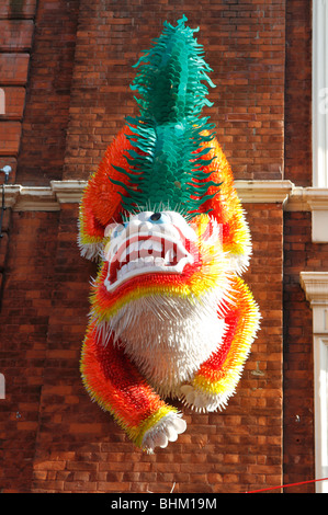 Chinesische Dekoration in Chinatown, Jahr des Tigers, London Stockfoto