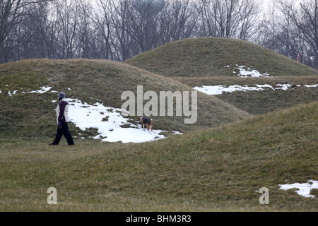 Hopewell Kultur nationaler historischer Park indische Hügel Erdarbeiten Chillicothe, ohio Stockfoto