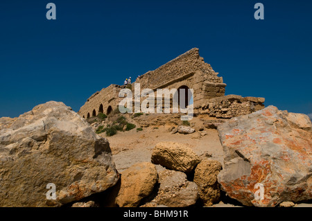 Die alten Roman Aqueduct in Caesarea, Israel Stockfoto