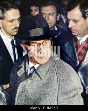 Erich Honecker, verhaftet am 29.01.1990, Berlin, DDR Stockfoto