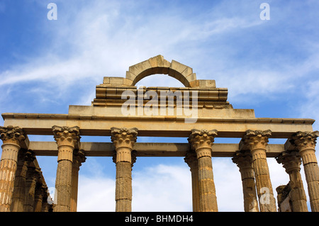 Ruinen von Dianas Tempel in der alten römischen Stadt Emerita Augusta. Merida. Provinz Badajoz. Ruta De La Plata. Spanien Stockfoto