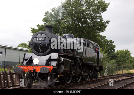 Nr. 80151 Standardklasse Tank Lokomotive, Bluebell Railway Stockfoto