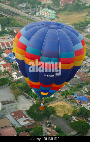 der Blick von oben auf dem International Air Balloon Festival in Ayutthaya Thailand Stockfoto