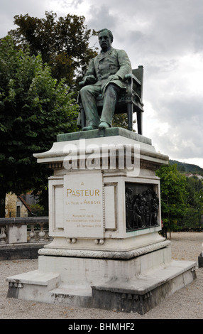 Statue von Louis Pasteur in Arbois im französischen Jura Stockfoto