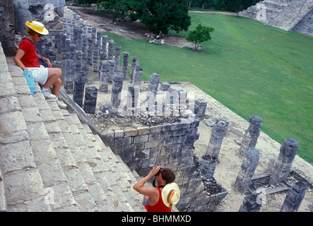 Tempel der Krieger, Chichen Itza archaeological site, Chichen Itza, Yucatan, Halbinsel Yucatan, Mexiko Stockfoto