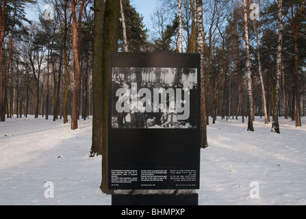 Auschwitz-Birkenau KZ Museum. Nazi-Foto der wartenden nach Gaz Kammern geführt werden Stockfoto