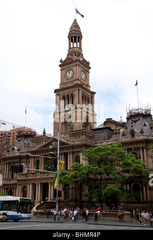 Die Sydney Town Hall befindet sich auf der George Street, Sydney Australien Stockfoto