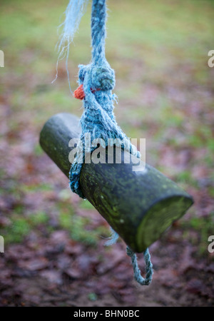 Ein Seil schwingen in einem Garten in England Stockfoto