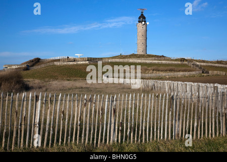 Der Cap Gris Leuchtturm, Côte d ' Opale, Nord-Pas-de-Calais, Frankreich Stockfoto