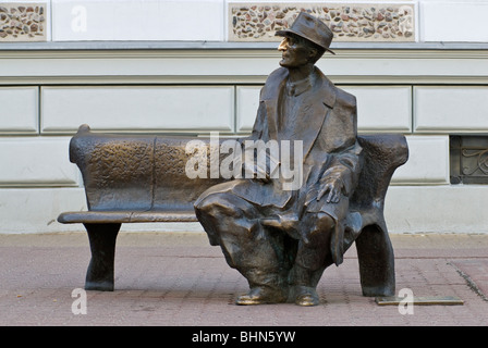 Dichter Julian Tuwim, polnischer Jude, Statue am Piotrkowska-Straße in Łódź, Łódzkie, Polen Stockfoto