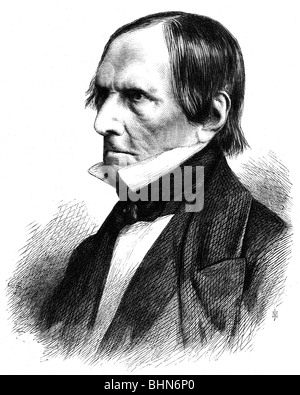 Cornelius, Peter von, 23.9.1783 - 6.3.1867, deutscher Maler, Porträt, Stahlstich von Neubauer nach Kaulbach, 19. Jahrhundert, veröffentlicht als holzstich im ", Artist's Urheberrecht nicht geklärt zu werden. Stockfoto