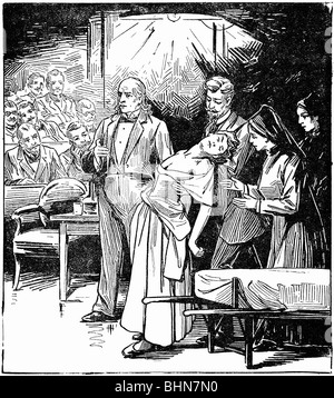 Charcot, Jean Martin, 29.11.1825 - 16.8.1893, französischer Arzt, während der Präsentation einer hysterischen, Hospital de la Salpetriere, Paris, Holzschnitt nach dem Lackieren von Andre Brouillet (1857 - 1914), Artist's Urheberrecht nicht gelöscht werden Stockfoto