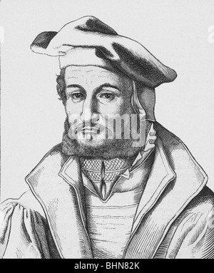 Osiander, Andreas, 19.12.1498 - 17.10.1552, deutscher Theologe (Lutherischen Protestanten), Porträt, Kupferstich nach dem zeitgenössischen Bild des Künstlers Copyright wurde nicht gelöscht Stockfoto