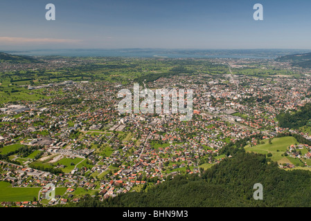 Geographie/Reisen, Österreich, Vorarlberg, Dornbirn, Blick vom Karren über Dornbirn auf den Bodensee, Additional-Rights - Clearance-Info - Not-Available Stockfoto