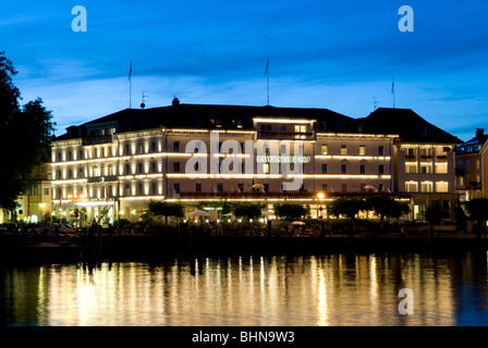 Geographie/Reisen, Deutschland, Bayern, Bodensee, Lindau, Hotel Bayerischer Hof, Restaurant, Nachtaufnahme, Additional-Rights - Clearance-Info - Not-Available Stockfoto