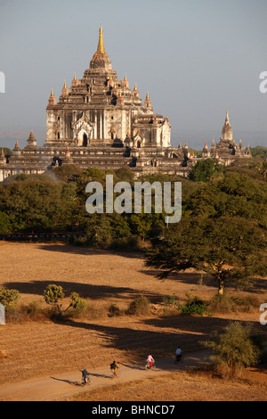 Myanmar, Burma, Bagan, Thatbyinnyu Tempel, Luftbild Stockfoto