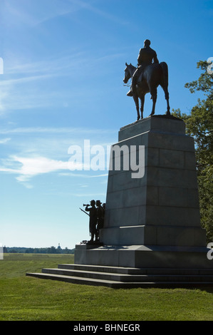 Bild von der Virginia-Denkmal in Silhouette in Gettysburg Schlachtfeld, Pennsylvania, USA., Robert E Lee-Statue an der Spitze. Stockfoto