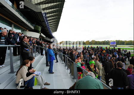 Wichtigsten Zuschauertribüne bei Royal Ascot Race Course, Berkshire, England Stockfoto