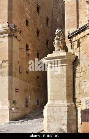 De Vilhena Löwenstatue, Valletta Stockfoto
