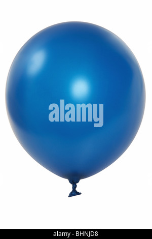 Blaue große Ballon isoliert auf weißem Hintergrund (mit Clipping-Pfad) Stockfoto